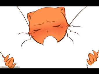 anthro black_bars duo eyes_closed fellatio holding_both_legs male male/male oral penile sex whiskers rerebakan dog_man_(series) petey_the_cat felid feline mammal 4:3 hi_res letterbox