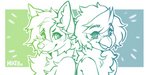 anthro beak duo female female/female fluffy gradient hair inner_ear_fluff tuft mikty_miki marsa swift_(sleekhusky) avian bird canid canine canis columbid domestic_dog fox husky mammal nordic_sled_dog pigeon spitz 2:1 absurd_res hi_res sketch