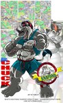 abs anthro bottomwear bulge clothed clothing clothing_lift male muscular muscular_male nipples pecs shirt shirt_lift shorts solo text topwear tomcat_(artist) chuck_(braford) mammal rhinoceros 2007 comic english_text hi_res