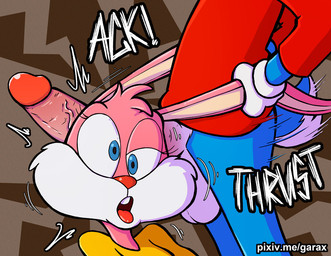 all_the_way_through anthro balls big_penis blue_body blue_eyes blue_fur bottomless clothed clothing cross-eyed dominant dominant_male duo ear_penetration ear_pull ear_threading female female_penetrated fucked_silly fur genitals huge_penis humanoid_genitalia humanoid_penis in_one_ear_and_out_the_other male male/female male_penetrating male_penetrating_female mindfuck open_mouth penetration penile penile_penetration penis pink_body pink_fur red_nose sex shirt skullfuck thin_thighs threaded_by_penis tongue tongue_out toony topwear vein garabatoz tiny_toon_adventures warner_brothers babs_bunny buster_bunny lagomorph leporid mammal rabbit 2018