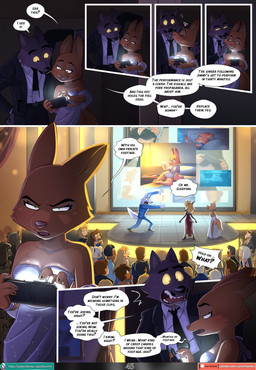 accessory alternate_costume anthro bed bedding blush bottomwear boyfriend/girlfriend bra breasts canon_couple cleavage clothed clothing computer crater crowd dialogue dialogue_box dress duo electronics embarrassed embarrassing_exposure exposed_bra eyebrow_piercing eyewear facial_piercing female flash_drive flirting fully_clothed fur furniture glasses group heart_symbol hero humiliation interspecies_romance jewelry kerchief key keyboard kiss_on_lips kissing laptop looking_at_another looking_at_object looking_at_phone love male male/female meteor necklace night nude orange_body pants party patreon_logo patreon_username paws phone piercing playful public public_humiliation rock romantic romantic_couple screen security_footage shirt shower sleeping speech_bubble subscribestar_logo t-shirt tablet_computer tail tender tenderness text time_skip tongue tongue_out topwear translucent translucent_clothing translucent_dress troubled uhoh underwear usb villainous villian warm_lighting wearing_glasses writing_text akiione asura-00 chilllum spirale tomiku dreamworks illumination_entertainment patreon sing_(movie) subscribestar the_bad_girl the_bad_guys alita_(chilllum) clay_calloway_(sing) diane_foxington jimmy_crystal mr._wolf_(the_bad_guys) canid canine canis fox human mammal 2025 artist_name comic english_text hi_res portrait url warm_colors