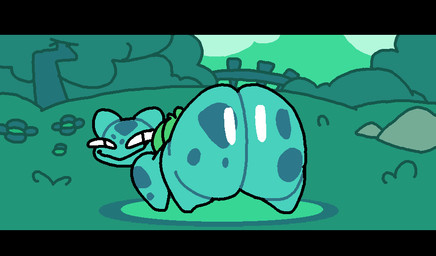 ambiguous_gender anus big_butt black_eyes bouncing_butt bulb butt detailed_background fence feral flower grass green_body green_ears half-closed_eyes looking_at_viewer looking_back looking_back_at_viewer multicolored_body narrowed_eyes outside plant quadruped rock shaking_butt smile smirk solo thick_thighs tree twerking two_tone_body x_anus superiorfox nintendo pokemon bulbasaur generation_1_pokemon pokemon_(species) 2023 animated animated_gif digital_media_(artwork) loop short_playtime