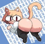 :3 big_breasts big_butt breasts butt cat_tail clothing female huge_breasts huge_butt legwear looking_at_viewer lying lyrics on_ground pose solo tail thick_thighs thigh_highs teztaz melty_blood tsukihime type-moon neco-arc animal_humanoid felid felid_humanoid feline feline_humanoid humanoid mammal mammal_humanoid absurd_res hi_res pinup