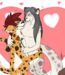 anthro cuddling duo female husband_and_wife male male/female married married_couple romantic romantic_ambiance romantic_couple smile littlemonsterz_(artist) arsimael_inshan savenya_ravenwood_(character) cheetah felid feline leopard mammal pantherine snow_leopard hi_res