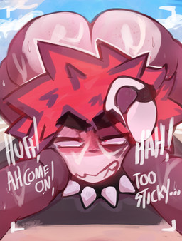 alternative_fashion anthro ass_up big_butt blush blush_lines bodily_fluids bottom_heavy butt camera_view collar cross-eyed cum cum_covered dialogue ear_piercing ear_ring eye_spots femboy genital_fluids grin hair half-closed_eyes huge_butt male messy narrowed_eyes pear-shaped_figure piercing punk red_hair ring_piercing smile solo spiked_collar spikes teeth text thick_thighs wide_hips conditional_dnp punkypanda rysoka bear giant_panda mammal absurd_res english_text hi_res