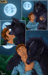 alister_(sangreroja) anthro aroused bite canid canine canis comic dariuswhitefur duo english_text eyes_closed forest french_kissing full_moon hand_holding human infection kissing male male/male mammal moon mythological_canine mythological_creature mythology neck_bite neck_tuft plant spirit_dancer story story_in_description text tree tuft werecanid werecanine werecreature werewolf wolf yellow_eyes