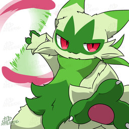 3_fingers :3 ambiguous_anthro ambiguous_gender anthro arm_tuft biped black_nose cheek_tuft claws dipstick_ears ear_markings facial_markings facial_tuft finger_claws fingers front_view fur gloves_(marking) green_body green_ear_tips green_ears green_fur green_markings head_markings head_tuft looking_at_viewer markings mask_(marking) motion_blur multicolored_body multicolored_ears multicolored_fur pawpads pink_pawpads pupils red_eyes simple_background smile smiling_at_viewer solo standing swinging text tuft two_tone_body two_tone_fur white_background white_claws white_finger_claws wrist_tuft yo-yo tontaro nintendo pokemon felid feline floragato generation_9_pokemon mammal pokemon_(species) 1:1 2026 2d_animation animated artist_name digital_media_(artwork) frame_by_frame watermark