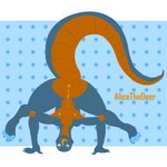 anthro big_butt blue_body blue_skin bodily_fluids breasts butt countershading feet female genital_fluids genitals headstand nipples nude open_mouth orange_body orange_eyes orange_skin pussy simple_background smile solo thick_thighs tongue alicethedeer reptile scalie 1:1 digital_media_(artwork) hi_res