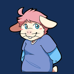 ahoge anthro blush floppy_ears hair hands_behind_back male overweight overweight_male slightly_chubby solo whiskers bluechubbywolf joshie_(calahootheyeen) hare lagomorph leporid mammal rabbit 1:1 alpha_channel