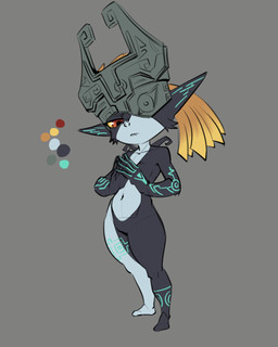 5_fingers armor breasts clothing female fingers front_view fused_shadow hair headgear headwear helmet humor looking_at_viewer navel nude nude_female nude_humanoid one_eye_obstructed red_eyes simple_background solo standing yellow_sclera advos nintendo the_legend_of_zelda trade_offer twilight_princess midna humanoid imp twili 2026 4:5 digital_drawing_(artwork) digital_media_(artwork) hi_res meme