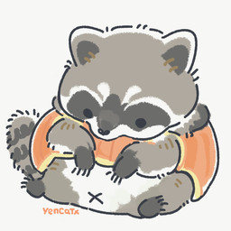 black_eyes black_nose chibi dot_eyes feral food fruit grey_body navel plant pumpkin simple_background simple_eyes sitting solo white_background white_body x_navel yencatx mammal procyonid raccoon 1:1 2021