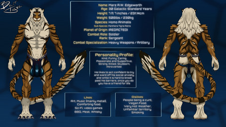 anthro bulge clothing detailed_bulge jockstrap male solo stripes text underwear britannicustigris bioware electronic_arts mass_effect felid mammal pantherine tiger 16:9 english_text hi_res widescreen