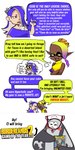 anthro argument blush female group humor male text trio cheetopuffed 2k_games borderlands nintendo splatoon big_man_(splatoon) deep_cut_(splatoon) frye_(splatoon) psycho_(borderlands) shiver_(splatoon) animal_humanoid cephalopod cephalopod_humanoid fish humanoid inkling manta_ray marine marine_humanoid mollusk mollusk_humanoid octarian octoling ray_(fish) stingray absurd_res english_text hi_res