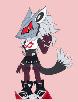 anthro belt black_body black_fur bottomwear clothing crop_top female footwear fur gloves hair handwear knife leggings legwear mask shirt shoes skirt solo topwear weapon wearing_mask white_body white_fur white_hair cookie-pone sega sonic_forces sonic_the_hedgehog_(series) infinite_(sonic) canid canine canis jackal mammal hi_res trans_(lore) trans_woman_(lore)