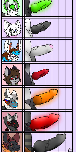 animal_genitalia animal_penis anthro antlers canine_genitalia canine_penis chart foreskin genitals glowing glowing_genitalia group heart_symbol horn humanoid_genitalia humanoid_penis knot machine male penile_spines penis penis_chart penis_size_difference protogen_visor budpup mythology penis_lineup star_wars athen_hobkin bata_beika ctiu-149 eddie_hellhound kori_baker med-1221 shoe_(character) canid canid_demon canine canis demon dragon hellhound hobkin hybrid jackalope lagomorph mammal mythological_canine mythological_creature mythological_scalie protogen scalie werelagon wolf hi_res source_request