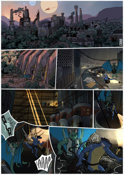 abandoned_building anthro bottomless clothed clothing duo exploration factory falling flashlight male membrane_(anatomy) membranous_wings mostly_nude quicksand ruins tail wings severeni mythology dragon mythological_creature mythological_scalie scalie comic hi_res