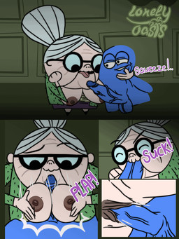 4_fingers age_difference areola balls bent_arm between_breasts big_areola big_breasts big_glasses big_nipples big_penis black_clothing black_eyebrows black_eyes black_eyewear black_footwear black_glasses black_heart black_shoes blue_balls blue_body blue_glans blue_penis blue_sclera bottomwear breast_grab breast_play breast_squeeze breasts brown_areola brown_nipples brown_vulva clothed clothed/nude clothed_sex clothing clothing_down coat curved_eyebrows dark_areola dark_nipples detailed_background duo elderly elderly_female elderly_human erection eyebrow_through_hair eyebrows eyes_closed eyewear featureless_hands fellatio female female_human female_on_humanoid female_penetrated fingers floor footwear from_behind_position genitals glans glasses green_clothing green_coat green_floor green_shirt green_topwear green_wall grey_hair grin hair hair_bun half-closed_eyes hand_on_breast hand_on_own_breast heart_eyes heart_symbol hug huge_areola human_on_humanoid human_penetrated humanoid_genitalia humanoid_penetrating humanoid_penetrating_female humanoid_penetrating_human humanoid_penis impact_lines inside internal_wall interspecies iris legless light_body light_hair light_skin looking_at_another looking_at_another's_penis looking_at_genitalia looking_at_partner looking_at_penis looking_down looking_down_at_genitalia looking_down_at_penis looking_pleasured male male/female male_humanoid male_on_human male_penetrating male_penetrating_female male_penetrating_human markings mature_female mature_human mole_(marking) mole_on_breast monotone_balls monotone_body monotone_genitals motion_lines narrowed_eyes nipples no_pupils not_furry nude nude_humanoid nude_male older_female older_human older_penetrated open_clothing open_coat open_mouth open_smile open_topwear oral partially_clothed partially_clothed_female partially_clothed_human penetration penile penile_penetration penis penis_between_breasts penis_in_mouth penis_in_vagina pink_tongue plap pressing_breasts_together puffy_areola puffy_nipples purple_bottomwear purple_clothing purple_skirt raised_eyebrow round_glasses sagging_breasts sex shirt shirt_down shoes short_hair size_difference skirt smaller_humanoid smaller_male smile sound_effects squeeze_(sound_effect) squeezing standing text thick_penis titfuck tongue tongue_out topwear translucent translucent_hair vaginal vaginal_penetration vein veiny_penis vulva wall_(structure) wearing_glasses wrinkles younger_humanoid younger_male lonelyoasis cartoon_network foster's_home_for_imaginary_friends blooregard_q._kazoo madame_foster human humanoid imaginary_friend mammal 2024 animated animated_webp artist_name comic digital_media_(artwork) hi_res