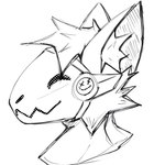 anthro headgear machine male mask protogen_visor side_view solo cr4ckh34d protogen 1:1 absurd_res hi_res line_art