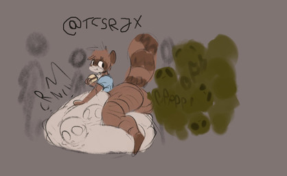after_vore ambiguous_anthro ambiguous_gender ambiguous_pred anthro anthro_pred being_watched belly belly_on_ground bent_arm big_belly big_butt big_tail black_text bloated blue_clothing blue_shirt blue_t-shirt blue_topwear bodily_noises bone bone_breaking bone_imprints bones_in_stomach bottomless bottomless_ambiguous bottomless_anthro brown_arms brown_body brown_butt brown_ears brown_face brown_fur brown_hair brown_legs burger butt cheek_bulge chest_tuft closed_smile clothed clothed_ambiguous clothed_anthro clothing cloud_emanata compression_sound_effect countershade_belly countershade_face countershade_fur countershade_torso countershading crop_top crop_top_only crunch crushing_sound_effect death digestion eating eating_food emanata facial_markings fart fart_cloud fart_fetish fatal_vore food fully_inside fur green_fart_cloud group hair hand_on_belly hand_on_own_belly head_markings head_on_arm holding_burger holding_food holding_object huge_belly huge_butt huge_hips hyper hyper_belly leg_markings leg_on_belly looking_at_another looking_back looking_offscreen lying markings mask_(marking) monotone_arms monotone_belly monotone_butt monotone_hair monotone_legs motion_lines mouth_closed multicolored_body multicolored_face multicolored_fur multiple_prey on_front raised_tail resting_on_belly ring_(marking) ringed_tail rumbling_stomach same_size_vore shirt shirt_only short_hair shortened_sound_effect side_view silhouette simple_background skull skull_imprint skull_in_fart_cloud skull_symbol smile socks_(marking) solo_focus sound_effect_variant sound_effects straight_arm striped_markings striped_tail stripes t-shirt t-shirt_only tail tail_markings tan_belly tan_body tan_countershading tan_face tan_fur tan_tuft text thick_thighs topwear topwear_only tuft twitter_handle unseen_prey vore vowelless vowelless_sound_effect wide_hips tcsrjx unnamed_raccoon_(tcsrjx) mammal procyonid raccoon 2025 digital_media_(artwork) english_description english_text full-length_portrait guide_lines hi_res portrait signature sketch