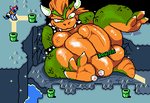 3_toes anthro balls feet genitals macro male media_accurate non-mammal_balls nude overweight overweight_anthro overweight_male penis soles solo toes mouthmoth mario_bros nintendo super_mario_world bowser koopa scalie digital_media_(artwork) low_res pixel_(artwork)