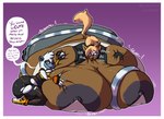 anthro belly big_belly big_breasts breasts brown_body brown_fur butt duo female fur huge_belly huge_breasts inflation nipples overweight size_difference lowkey idw_publishing sega sonic_the_hedgehog_(comics) sonic_the_hedgehog_(idw) sonic_the_hedgehog_(series) tangle_the_lemur whisper_the_wolf canid canine canis lemur mammal primate strepsirrhine wolf 2022 hi_res