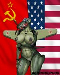 abs aircraft airplane anthro athletic athletic_female blush female flag machine markings metallic_body military_vehicle multicolored_body propeller purple_eyes russian shark_teeth_print shy solo soviet_union star_(marking) text two_tone_body united_states_of_america vehicle warning_message wings aerogulphus living_aircraft living_machine living_vehicle 4:5 artist_name hi_res russian_text