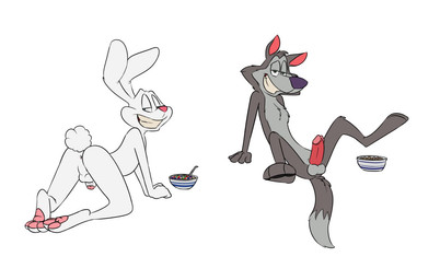 all_fours anthro anus average_penis backsack ball_size_difference balls bedroom_eyes biped bowl breakfast butt cereal cereal_mascot chest_tuft container countershading cutlery erection flaccid food foreskin fur genitals grey_balls half-closed_eyes humanoid_genitalia humanoid_penis inviting kitchen_utensils looking_at_viewer looking_back male mascot narrowed_eyes nude partially_retracted_foreskin penis presenting presenting_hindquarters realistic_penis_size rear_view retracted_foreskin seductive sitting smile solo spoon spread_legs spreading tools trix_(cereal) tuft white_balls white_body white_fur rotten_robbie cookie_crisp general_mills trix chip_the_wolf trix_rabbit canid canine canis lagomorph leporid mammal rabbit wolf digital_media_(artwork)
