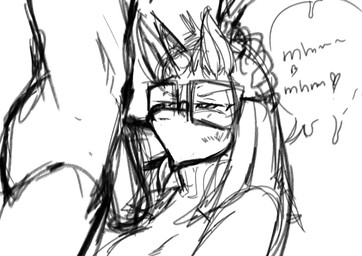 anthro anthrofied balls big_balls big_penis bodily_fluids clothing duo erection eyelashes eyewear faceless_character faceless_male fellatio female genitals glasses horn long_mane male male/female nude nude_male oral oral_penetration penetration penile penis rectangular_glasses sex snout sweater tears tears_of_pleasure topwear unicorn_horn chervyarts friendship_is_magic hasbro my_little_pony mythology moondancer_(mlp) equid equine mammal mythological_creature mythological_equine unicorn 2026 absurd_res hi_res monochrome