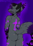 anthro bioluminescence butt glowing male seductive solo tigerinspace veil_(unaveilable) canid canine fennec_fox fox mammal true_fox absurd_res hi_res