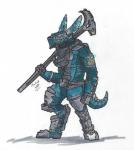 armor clothed clothing headgear male mining_pick simple_background solo charbold dead_space electronic_arts visceral_games charbold_(character) kobold reptile scalie 2020 hi_res