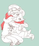 ambiguous_gender anthro arms_together blush blush_lines bonding duo frown hug hugging_another hugging_from_behind larger_human larger_male legs_together looking_away male narrowed_eyes scarf sharing_clothing sharing_scarf simple_background sitting sitting_together size_difference smaller_ambiguous smaller_anthro stare tattanbu nintendo pokemon calem_(pokemon) braixen canid canine fox generation_6_pokemon human mammal pokemon_(species) partially_colored sketch