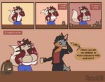 anthro big_breasts breast_expansion breasts candy chocolate chocolate_milk container dessert expansion female flavored_milk food huge_breasts hyper hyper_breasts male milk milk_container simple_background text nokamiwd bam_(khainethewolf) khaine_(khainethewolf) comic english_text hi_res