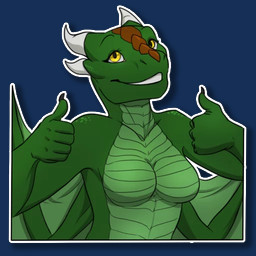 4_horns 5_fingers anthro black_claws breasts brown_body brown_scales claws collarbone countershade_neck countershade_scales countershade_torso countershading eyebrows eyelashes featureless_breasts female finger_claws fingers front_view gesture green_body green_countershading green_scales hand_gesture happy horn looking_up medium_breasts membrane_(anatomy) membranous_wings multi_horn multicolored_body multicolored_scales non-mammal_breasts nude open_mouth open_smile pupils scales scutes simple_background slit_pupils smile smooth_horn snout solo teeth telegram_sticker thumbs_up transparent_background ventral_scales wavy_horn white_horn wings yellow_eyes jadedragoness mythology arimah dragon mythological_creature mythological_scalie scalie 1:1 2018 alpha_channel digital_media_(artwork) digital_painting_(artwork) half-length_portrait painting_(artwork) portrait reaction_image shaded