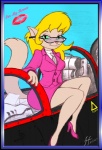 aircraft airplane anthro blonde_hair blush clothing eyewear female glasses green_eyes hair long_hair looking_at_viewer smile solo suit tail vehicle fernando_faria gatekat hanna-barbera swat_kats callie_briggs felid mammal