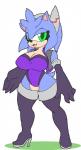 accessory anthro blue_body blue_fur boots clothing female footwear fur gloves green_eyes hair_accessory hairband handwear high_heeled_boots high_heels legwear leotard quills_(anatomy) shoes solo thigh_boots thigh_highs topwear vest tryfag sega sonic_the_hedgehog_(series) fan_character odele_tunst eulipotyphlan hedgehog mammal