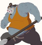 anthro bottomwear clothing kemono male open_mouth overweight overweight_male pants scar shirt simple_background solo topwear white_background gadoran dragon_quest one_piece square_enix jinbe mammal orc_(dragon_quest) orc_king_(dragon_quest) suid suine sus_(pig) wild_boar 2025