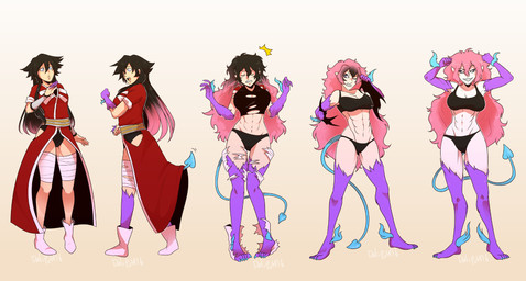 abs alter_ego basic_sequence body_part_growth clothing corruption female five_frame_image five_frame_sequence furry_arms furry_legs growth human_to_humanoid linear_sequence multi_frame_sequence multiple_poses not_furry personality_change pose solo spade_tail species_transformation surprised tail tail_growth transformation transformation_sequence wardrobe_malfunction dalipuff eva_shinto demon human humanoid hybrid mammal 2016 digital_media_(artwork) hi_res sequence