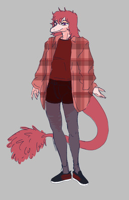 anthro bottomwear clothed clothed_anthro clothed_female clothing crossgender feathered_tail feathers female fingers footwear front_view grey_background grey_clothing grey_legwear hair humanoid_hands jacket legwear long_hair long_tail looking_at_viewer mtf_crossgender open_clothing open_jacket open_topwear plaid_jacket purple_eyes red_body red_bottomwear red_clothing red_feathers red_hair red_shirt red_shorts red_topwear shirt shoes shorts simple_background smile solo standing tail topwear big_daddy_(artist) cavemanon_studios goodbye_volcano_high ko_op_(game_developer) snoot_game reed_(gvh) reeda dinosaur dromaeosaurid prehistoric_species reptile saurischian scalie theropod velociraptor absurd_res colored full-length_portrait hi_res portrait