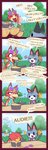 absurd_res animal_crossing anthro audie_(animal_crossing) bodily_fluids canid canine canis clothed clothing comic cutlery dialogue domestic_cat eating emanata english_text eyewear fangs felid feline felis female flying_sweatdrops food glasses hi_res humor kitchen_utensils lolly_(animal_crossing) mammal motion_blur motion_lines nintendo open_mouth outside r-mk sharp_teeth sitting sleeping sound_effects speech_bubble spoon sweat sweatdrop teeth text tongue tools unconscious vowelless vowelless_sound_effect wolf zzz