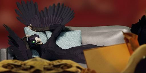 ambiguous_gender anthro beak feathers low_poly nude open_mouth posing_for_picture posing_nude simple_background solo wings kobold_dellarte avian bird corvid corvus_(genus) crow oscine passerine 3d_(artwork) absurd_res digital_media_(artwork) hi_res