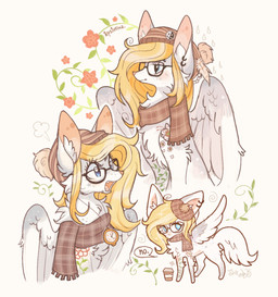 2010s_theme alternative_fashion beret black_eyewear black_glasses blonde_hair blue_eyes brown_beret brown_clothing brown_hat brown_headwear brown_scarf clock clock_necklace clothed clothed_female clothed_feral clothing coffee_mug eyewear feathered_wings feathers female female_feral feral floral_tattoo flower fur glasses grey_body grey_fur grey_wings hair hat headgear headwear hipster inner_ear_fluff jewelry leaf leg_tattoo multiple_angles necklace open_mouth pink_inner_ear plant scarf solo speech_bubble tattoo teeth tuft wavy_hair white_inner_ear_fluff white_wings wings chatoyancy canid canine mammal 2025 hi_res warm_colors