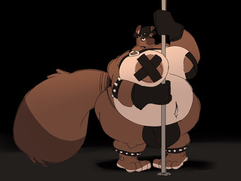 anklet anthro armband belly big_belly big_butt big_moobs brown_body brown_fur bulge butt clothing femboy fur gloves hair handwear harness hat headgear headwear huge_moobs jewelry kink_gear looking_at_viewer male moobs navel nipples overweight overweight_anthro overweight_male pasties pecs simple_background solo spiked_armband spikes tail tape thick_thighs ramsacked animal_crossing nintendo tom_nook_(animal_crossing) canid canine mammal raccoon_dog tanuki 4:3 hi_res