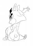 anthro breasts clothed clothing female looking_at_viewer looking_back raised_arm short_tail simple_background solo tail topless white_background shimille archie_comics sega sonic_the_hedgehog_(archie) sonic_the_hedgehog_(comics) sonic_the_hedgehog_(series) clove_the_pronghorn mammal pronghorn black_and_white hi_res monochrome