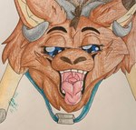 ambiguous_gender bell bell_collar brown_body brown_fur collar female feral fur imminent_oral_vore imminent_vore mouth_shot open_mouth solo uvula vore atlasnaster_(artist) atlas_n_aster_(character) bovid caprine mammal sheep