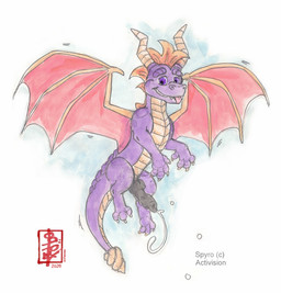 aged_up animal_genitalia aroused bodily_fluids claws dripping erection feral flying genital_fluids genital_slit genitals horn in_flight knot knotted_penis male penis precum precum_drip scales scutes solo tail text tongue tongue_out wings fennec_(artist) activision european_mythology mythology spyro_a_realm_beyond spyro_the_dragon spyro dragon mythological_creature mythological_scalie scalie western_dragon painting_(artwork) traditional_media_(artwork) watercolor_(artwork)