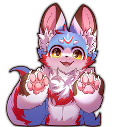 anthro big_eyes biped blue_body blue_fur cute_fangs fangs fur kemono looking_at_viewer male red_body red_fur slim_anthro slim_male solo teeth white_body white_fur yellow_eyes hlg7777 canid canine fox mammal 1:1 2020 icon