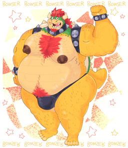 abstract_background anthro areola arm_hair armband barazoku beard belly belly_overhang biceps big_belly big_bulge big_muscles bodily_fluids body_hair bracelet bulge chest_hair clothing collar drooling eyebrows facial_hair flexing flexing_bicep hair hairy happy_trail horn huge_belly huge_muscles jewelry leg_hair looking_at_viewer male musclegut muscular muscular_anthro muscular_male navel nipples non-mammal_nipples open_mouth open_smile overweight overweight_anthro overweight_male pecs plantigrade pubes saliva shell simple_background smile solo spiked_armband spiked_bracelet spiked_collar spiked_shell spiked_tail spikes spikes_(anatomy) standing star tail teeth text thick_arms thick_thighs thong tongue underwear funzeesweet bowser_day mario_bros nintendo bowser dragon_koopa koopa scalie 2025 character_name english_text hi_res