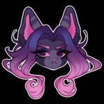 anthro female hair heart_symbol pink_body pink_hair purple_body purple_eyes purple_hair screaming solo pplpvtr rias_zettar domestic_cat felid feline felis mammal 1:1 animated icon