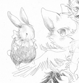 ambiguous_gender anthro bodily_fluids crying feathered_wings feathers group semi-anthro simple_background tears trio white_background wings strawgoatcult domestic_cat felid feline felis mammal 2026 digital_drawing_(artwork) digital_media_(artwork) greyscale monochrome sketch