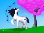 4:3 4_toes absurd_res black_hair bodypaint candy chocolate cookie cutie_mark dessert equid equine eyes_closed feet female feral food friendship_is_magic grass hair happy hasbro hi_res horn magic mammal my_little_pony mythological_creature mythological_equine mythology plant sakura_(disambiguation) sakura_nanami_(oc) sharkarts smile solo toes unicorn white_body